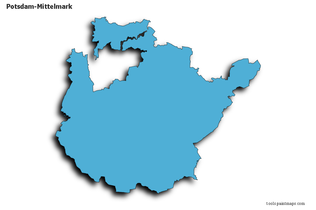 Potsdam-Mittelmark map with 3d shadow effect