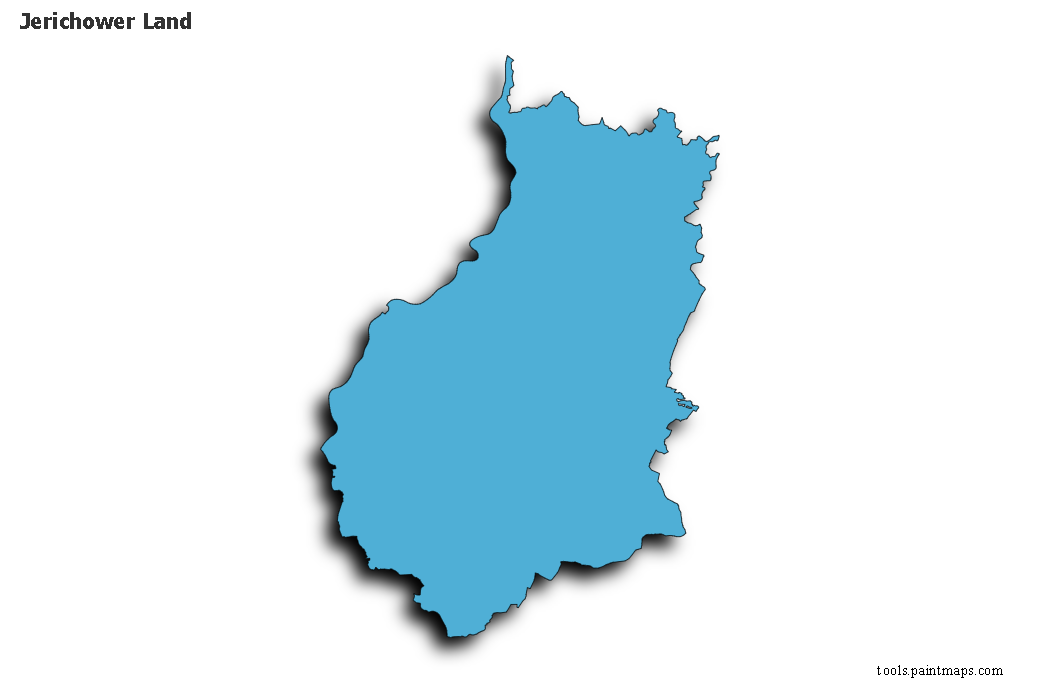 Jerichower Land map with 3d shadow effect