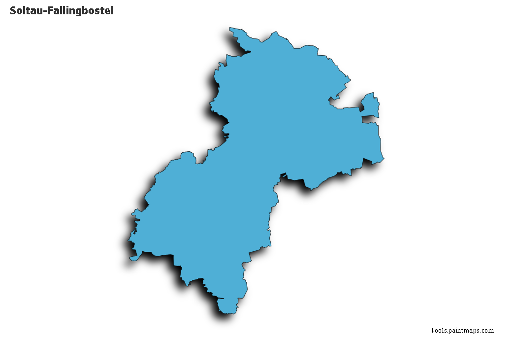 Mapa de Soltau-Fallingbostel con efecto de sombra 3D