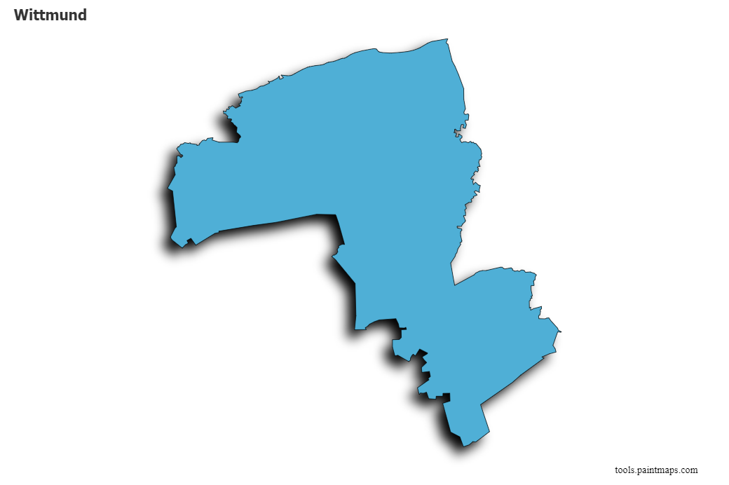 Mapa de Wittmund con efecto de sombra 3D