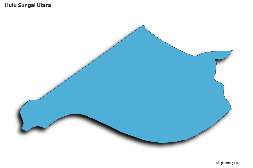 Hulu Sungai Utara map with 3d shadow effect