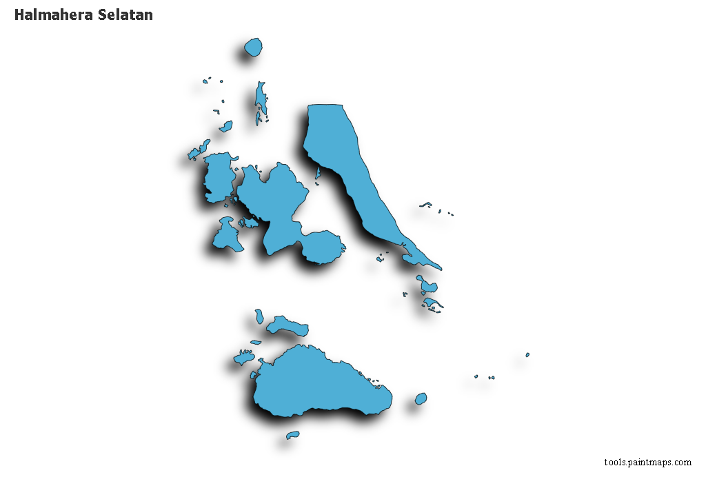 Halmahera Selatan map with 3d shadow effect