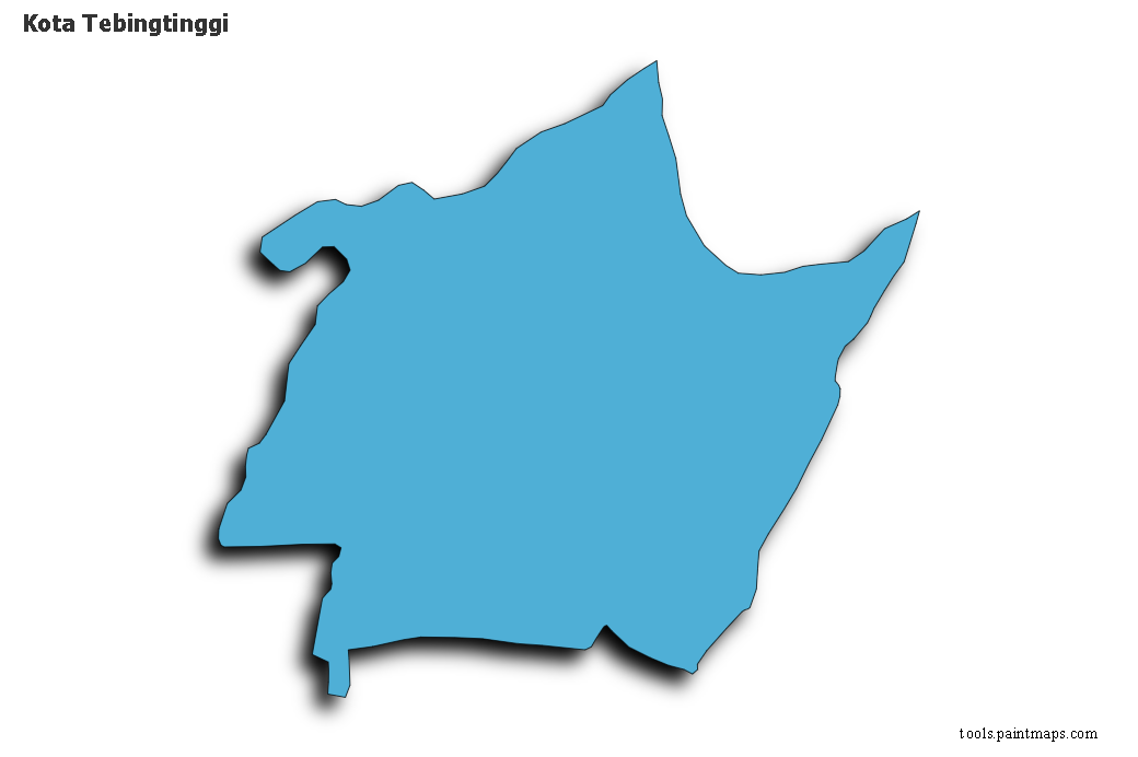 3D gölge efektli Kota Tebingtinggi haritası