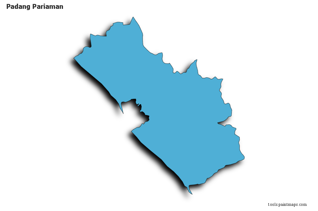 Mapa de Padang Pariaman con efecto de sombra 3D