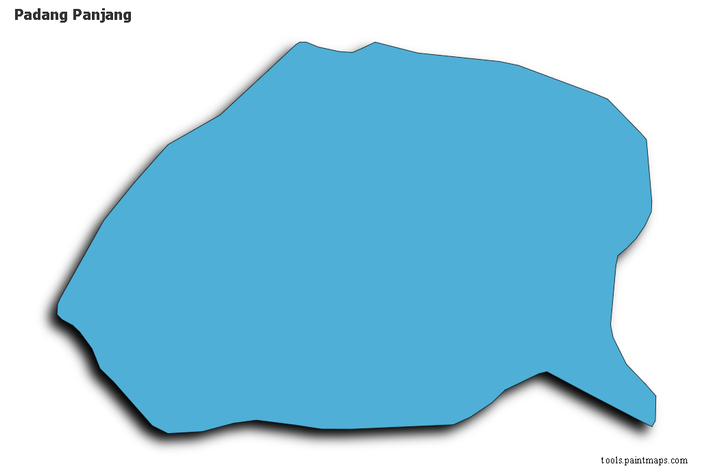 3D gölge efektli Padang Panjang haritası