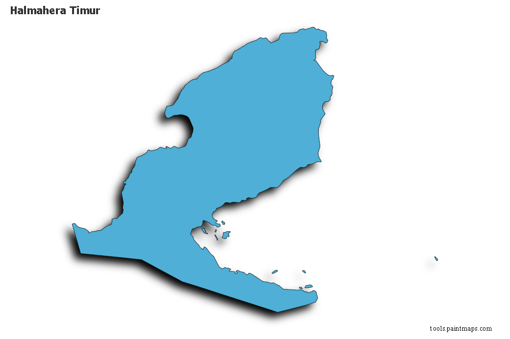 Halmahera Timur map with 3d shadow effect