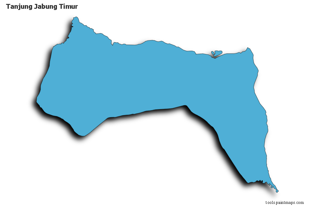 Tanjung Jabung Timur map with 3d shadow effect