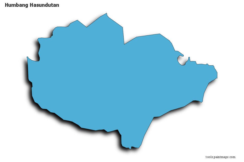 Mapa de Humbang Hasundutan con efecto de sombra 3D