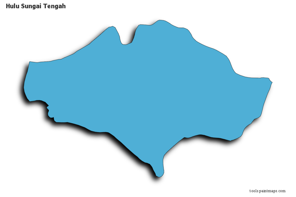 Mapa de Hulu Sungai Tengah con efecto de sombra 3D