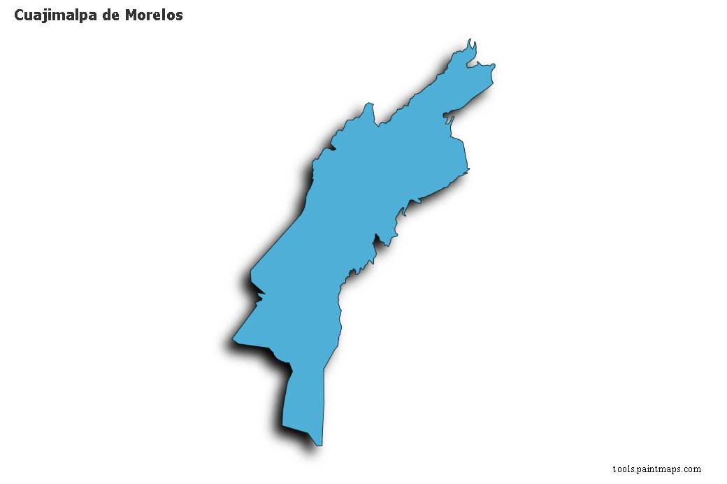 Cuajimalpa de Morelos map with 3d shadow effect