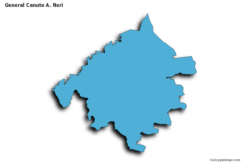 Mapa de General Canuto A. Neri con efecto de sombra 3D