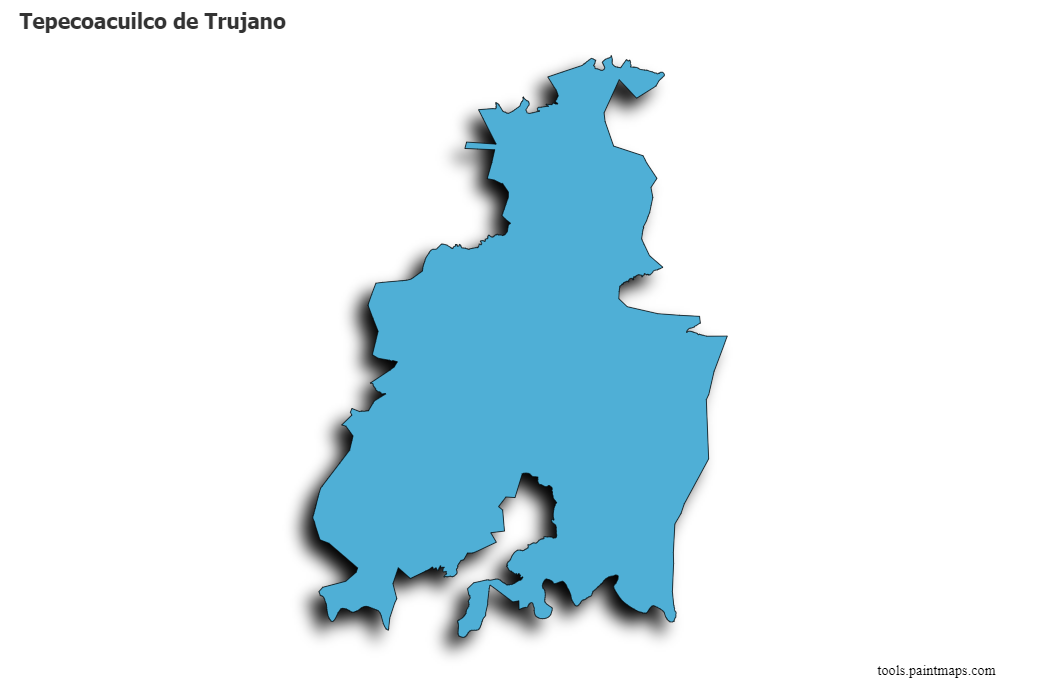 3D gölge efektli Tepecoacuilco de Trujano haritası