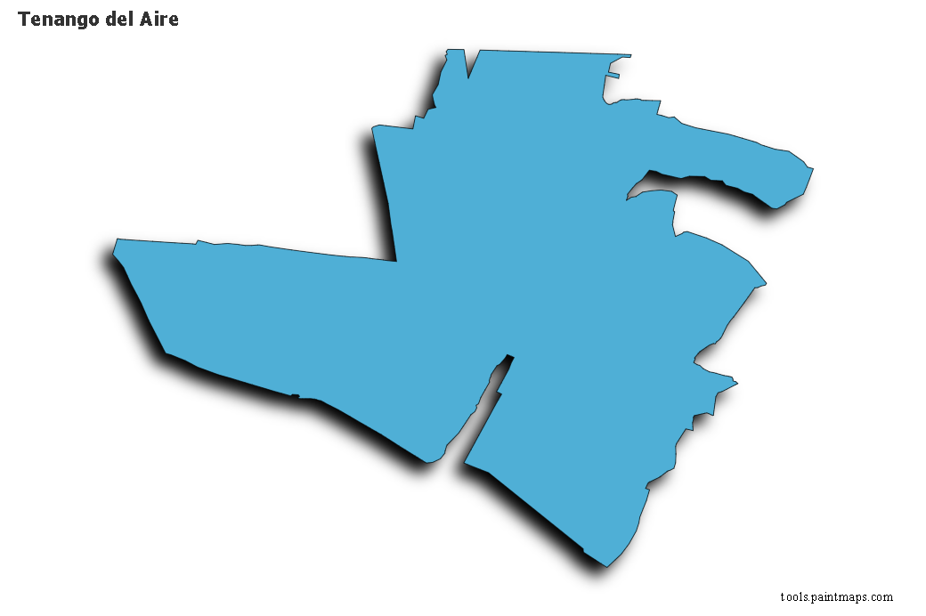 Mapa de Tenango del Aire con efecto de sombra 3D