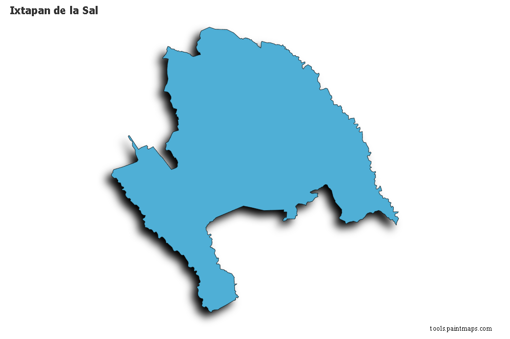 Mapa de Ixtapan de la Sal con efecto de sombra 3D