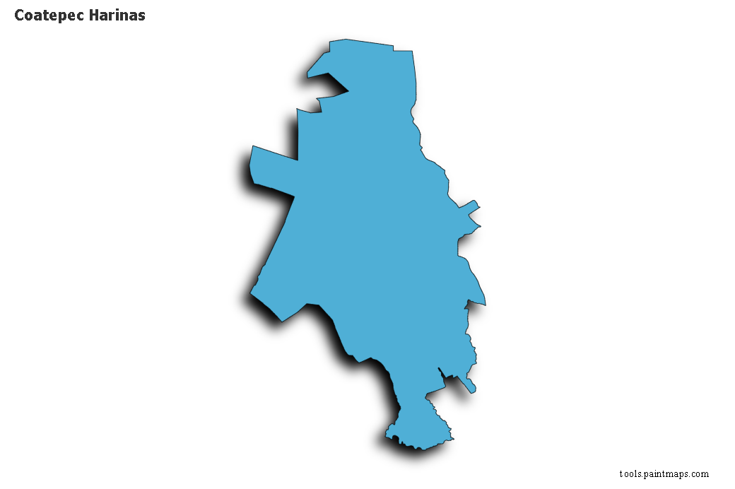 3D gölge efektli Coatepec Harinas haritası