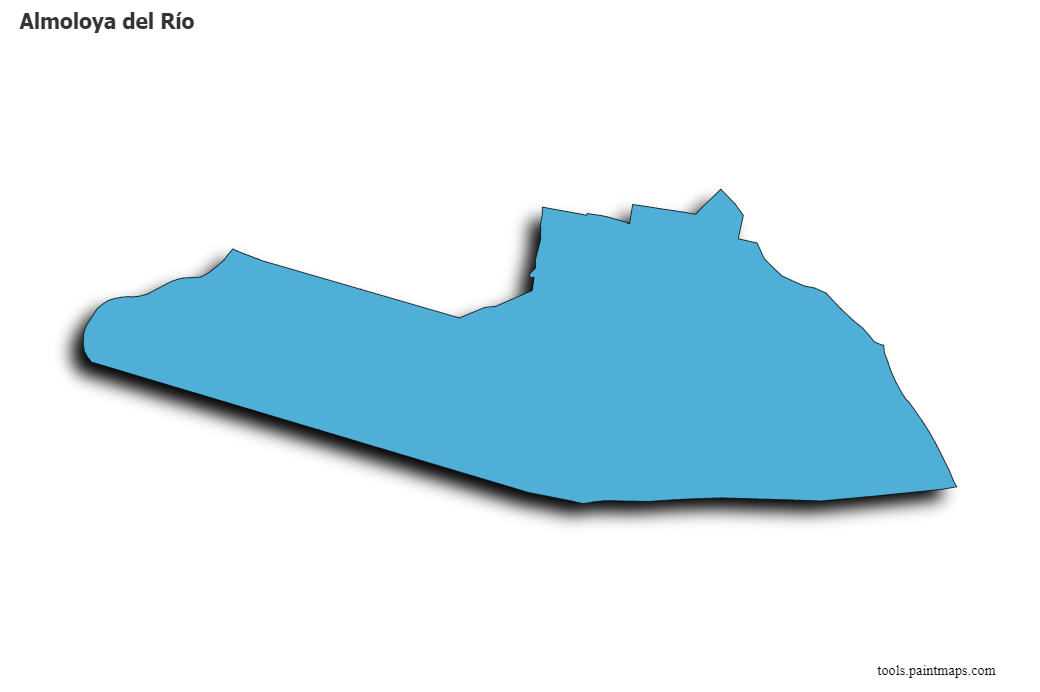 Mapa de Almoloya del Río con efecto de sombra 3D