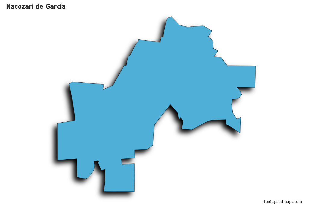 Mapa de Nacozari de García con efecto de sombra 3D