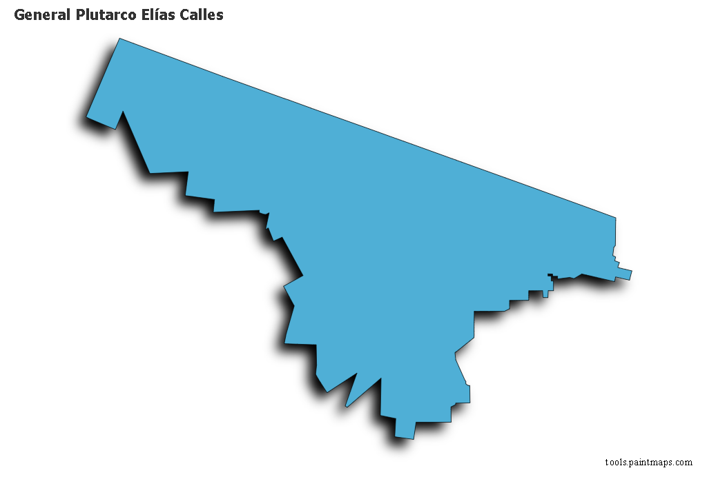 Mapa de General Plutarco Elías Calles con efecto de sombra 3D