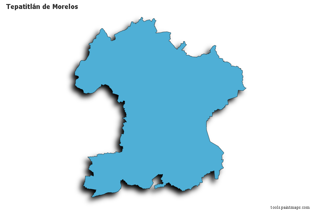 Mapa de Tepatitlán de Morelos con efecto de sombra 3D