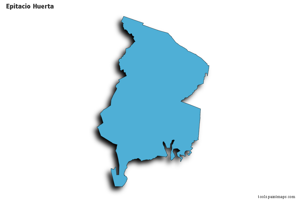 Mapa de Epitacio Huerta con efecto de sombra 3D