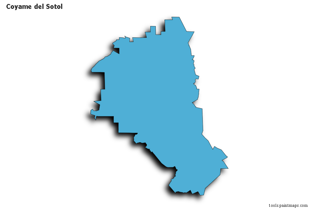 Coyame del Sotol map with 3d shadow effect