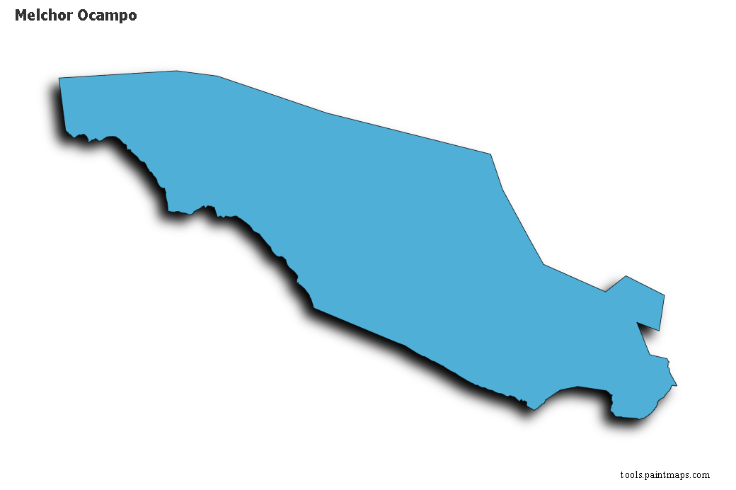 Melchor Ocampo map with 3d shadow effect