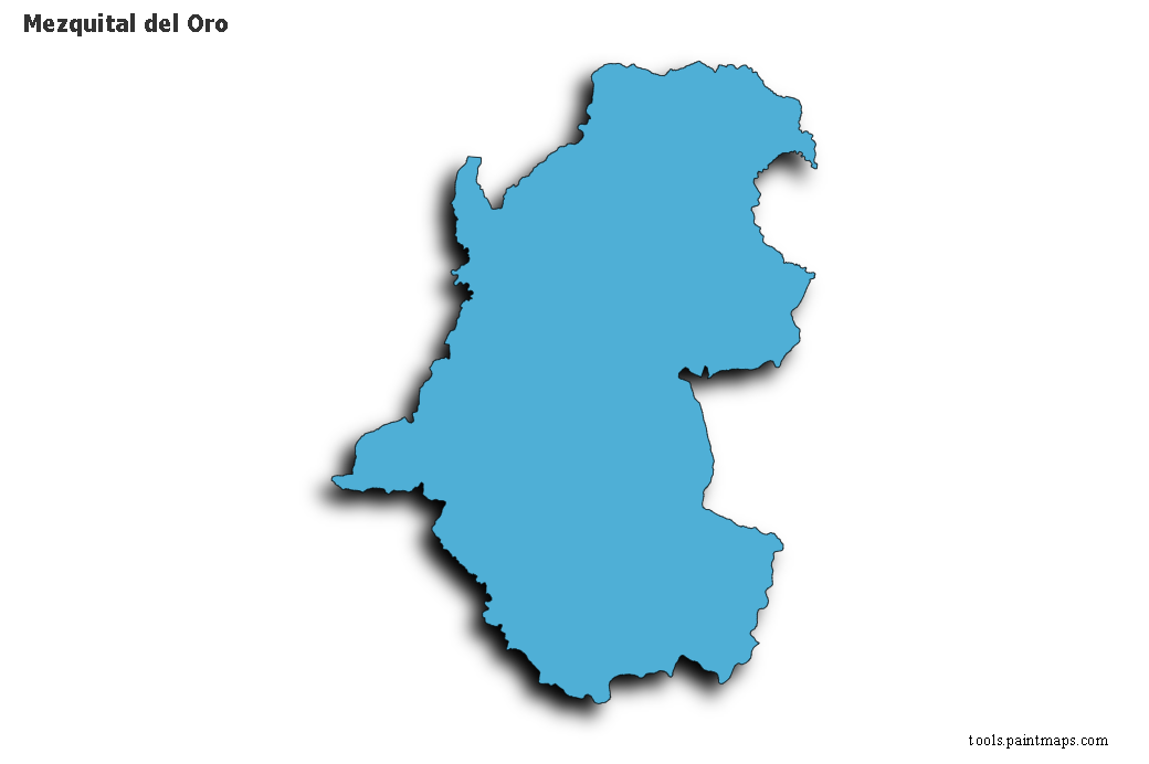 Mapa de Mezquital del Oro con efecto de sombra 3D