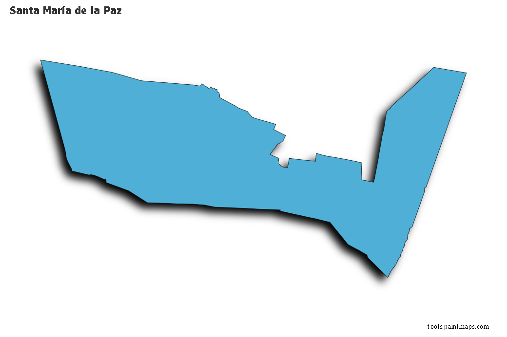 3D gölge efektli Santa María de la Paz haritası