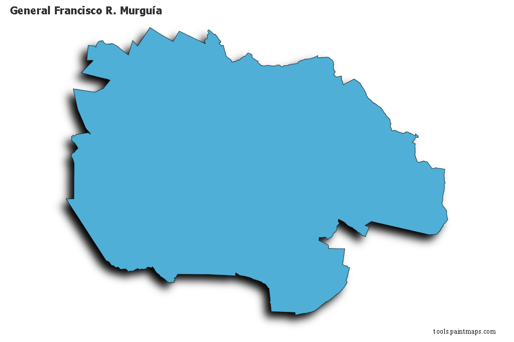 Mapa de General Francisco R. Murguía con efecto de sombra 3D