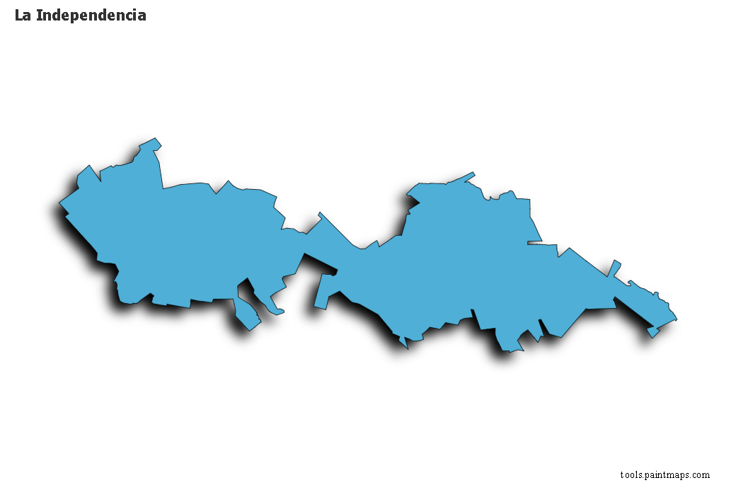 La Independencia map with 3d shadow effect