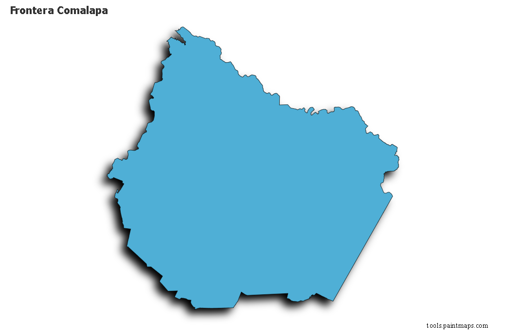 Mapa de Frontera Comalapa con efecto de sombra 3D