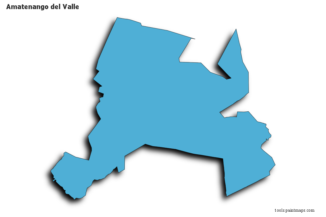 3D gölge efektli Amatenango del Valle haritası