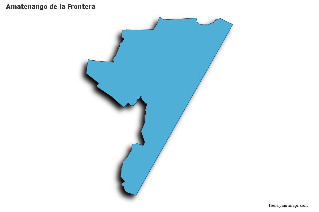 Mapa de Amatenango de la Frontera con efecto de sombra 3D