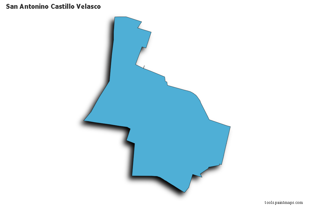 San Antonino Castillo Velasco map with 3d shadow effect