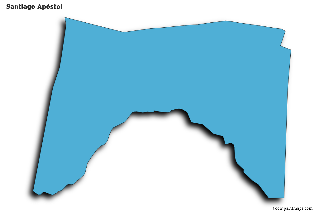 Santiago Apóstol map with 3d shadow effect