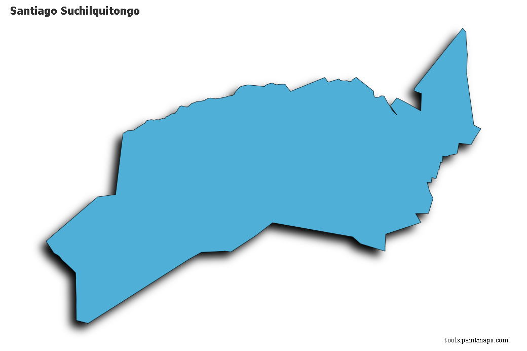 Santiago Suchilquitongo map with 3d shadow effect