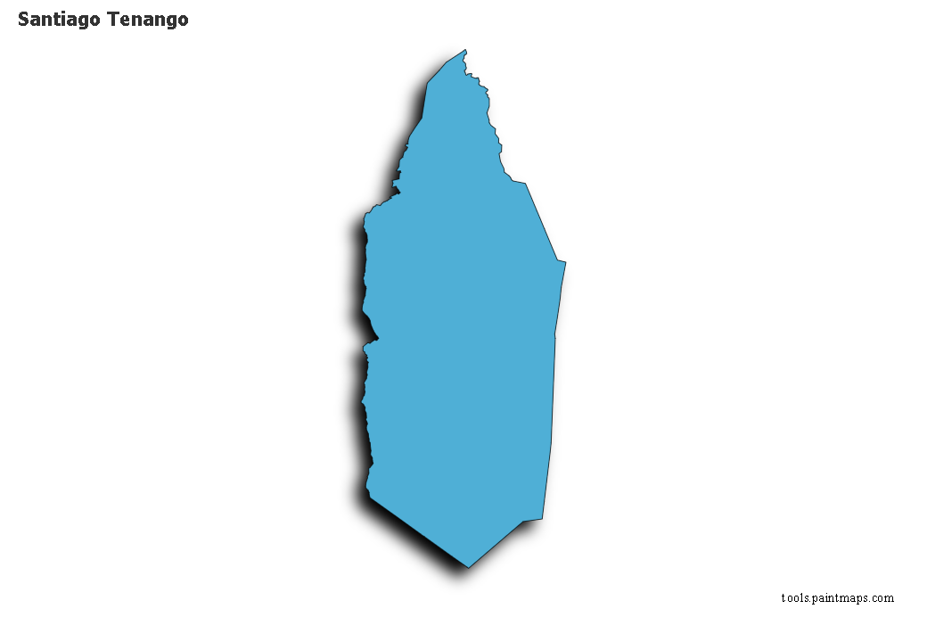 Santiago Tenango map with 3d shadow effect