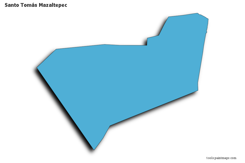 Mapa de Santo Tomás Mazaltepec con efecto de sombra 3D