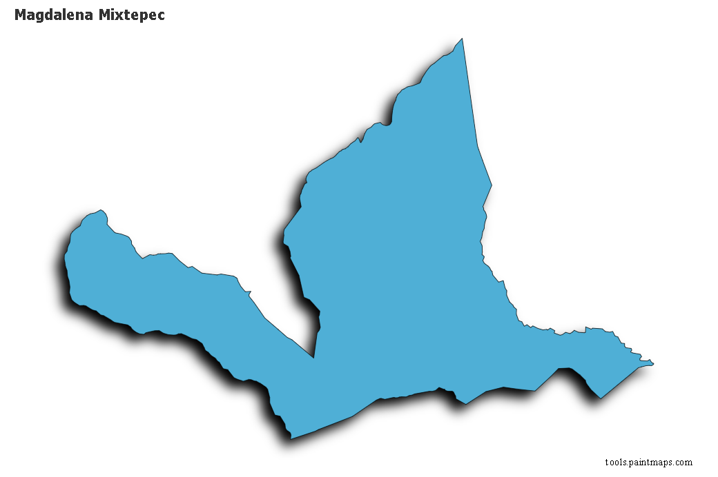 Magdalena Mixtepec map with 3d shadow effect