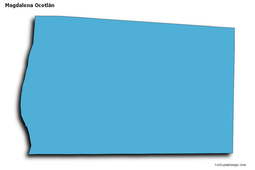 Magdalena Ocotlán map with 3d shadow effect