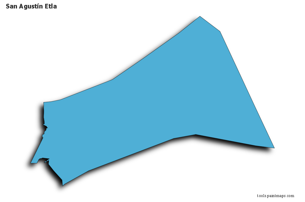San Agustín Etla map with 3d shadow effect