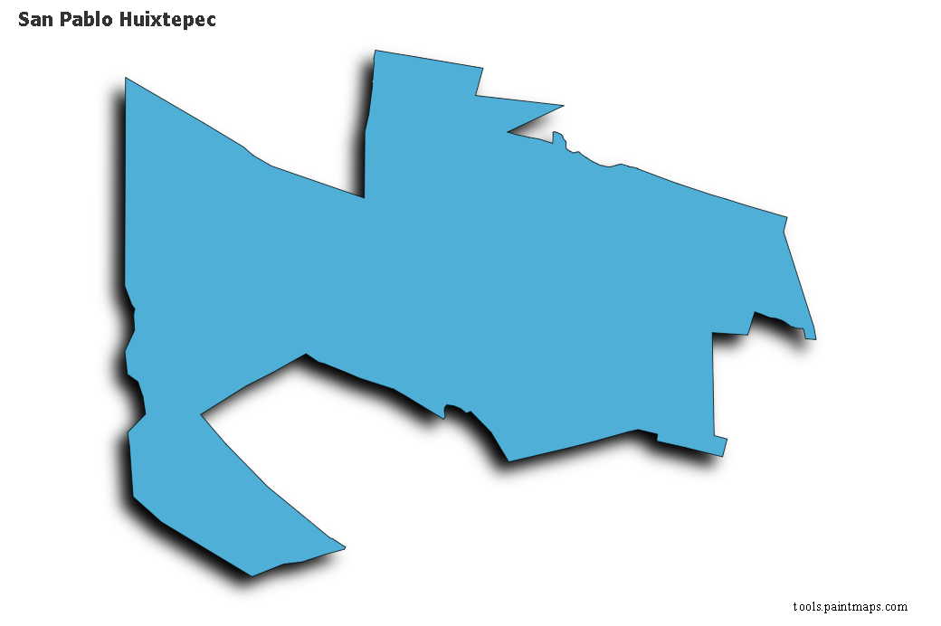3D gölge efektli San Pablo Huixtepec haritası