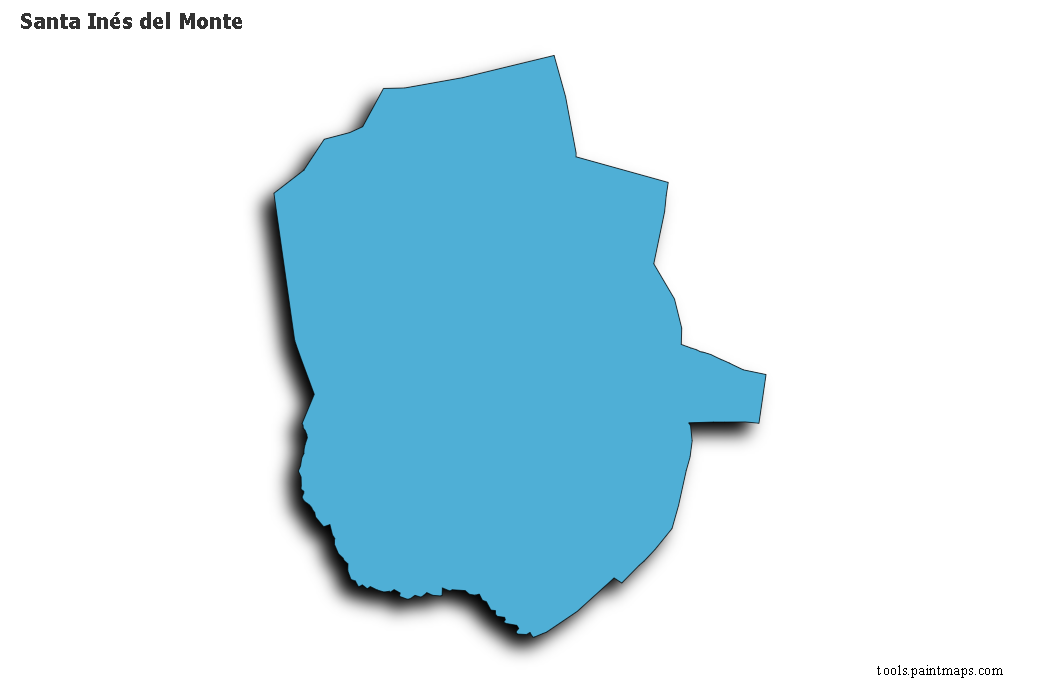 Santa Inés del Monte map with 3d shadow effect