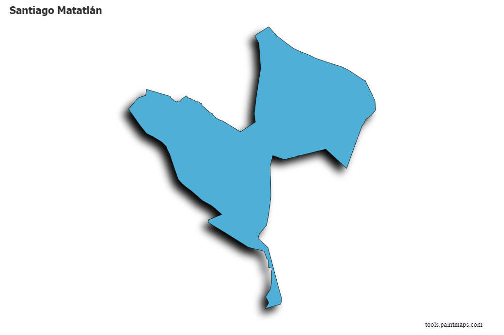 Santiago Matatlán map with 3d shadow effect