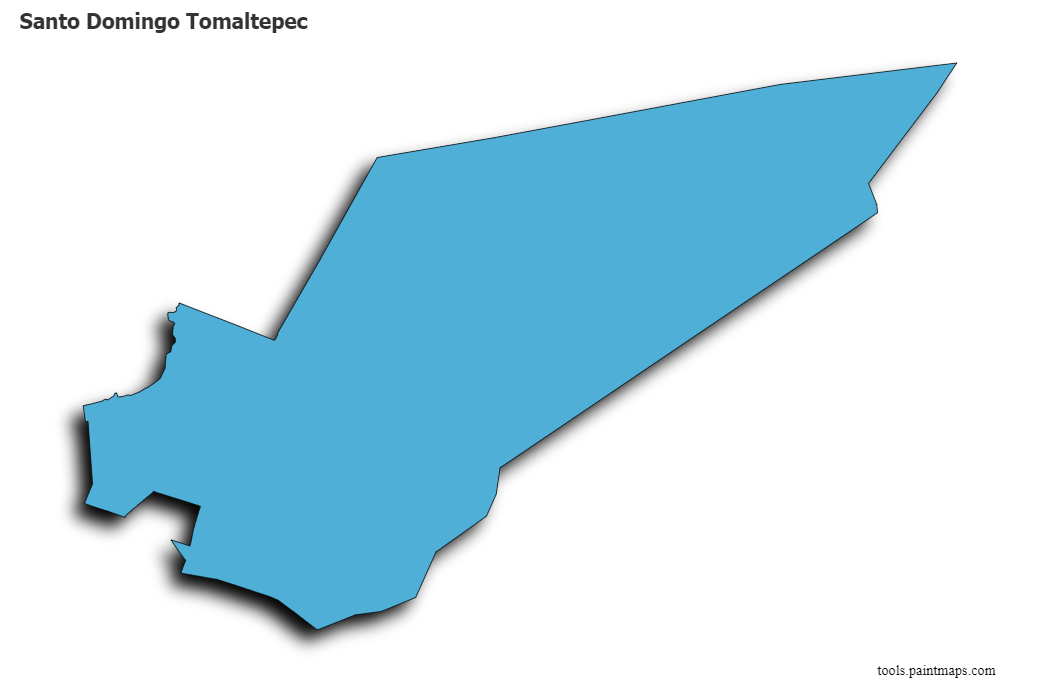 3D gölge efektli Santo Domingo Tomaltepec haritası