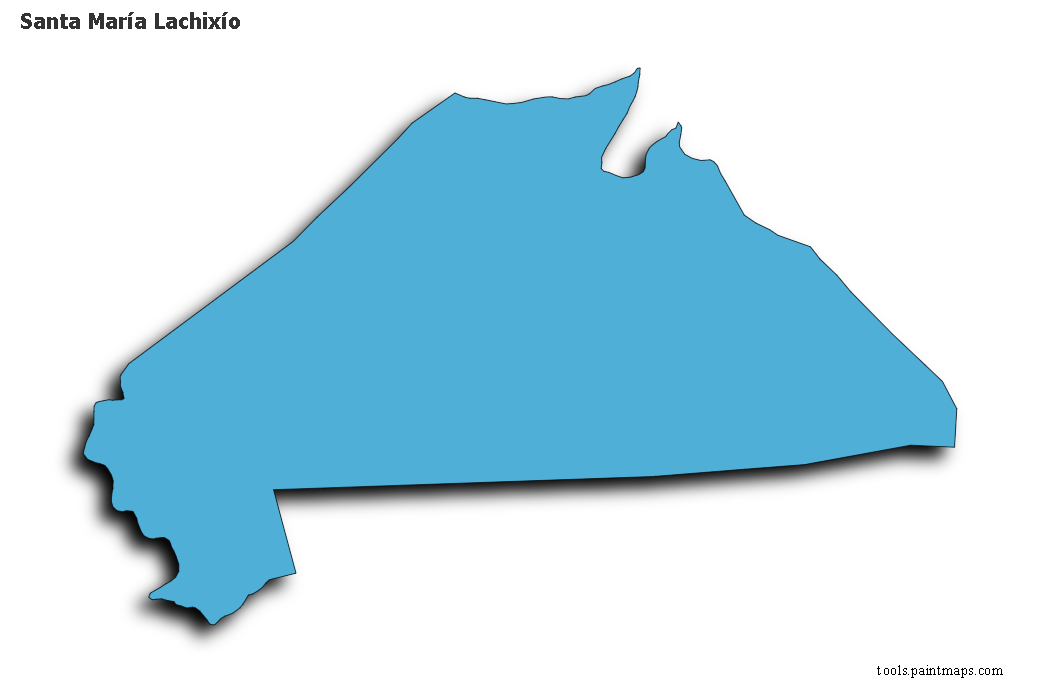 Mapa de Santa María Lachixío con efecto de sombra 3D
