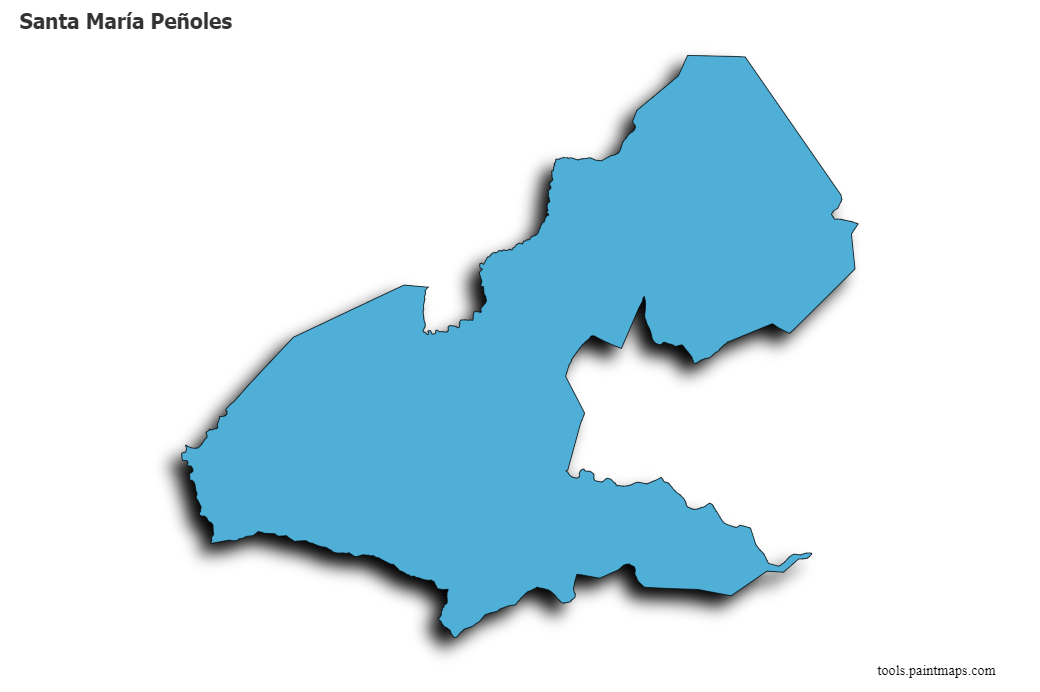 Mapa de Santa María Peñoles con efecto de sombra 3D