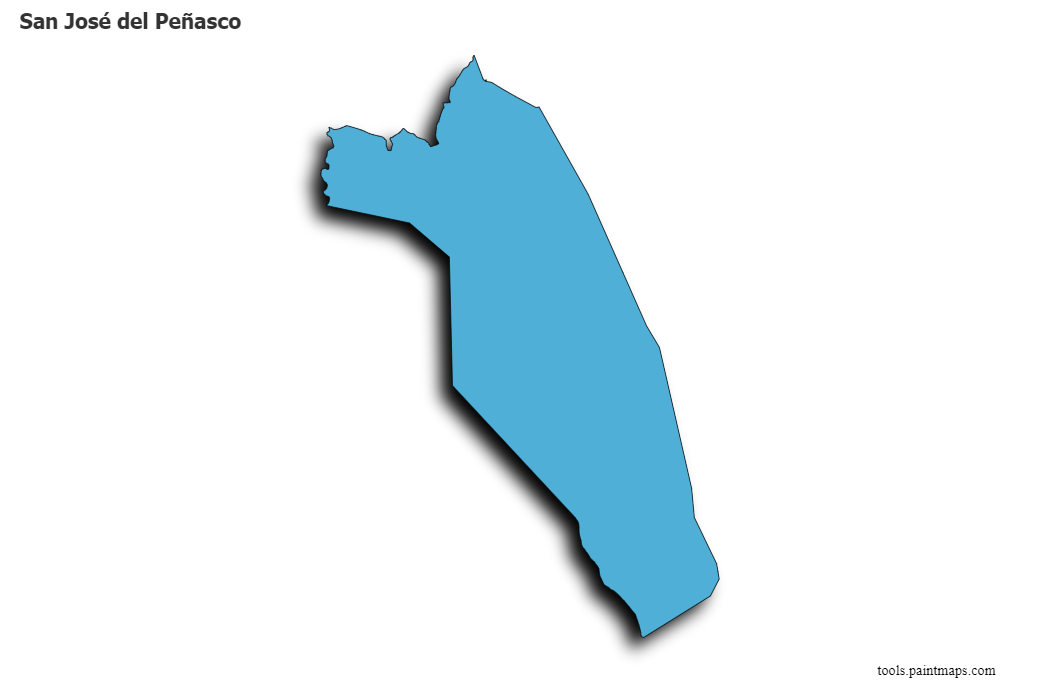 Mapa de San José del Peñasco con efecto de sombra 3D