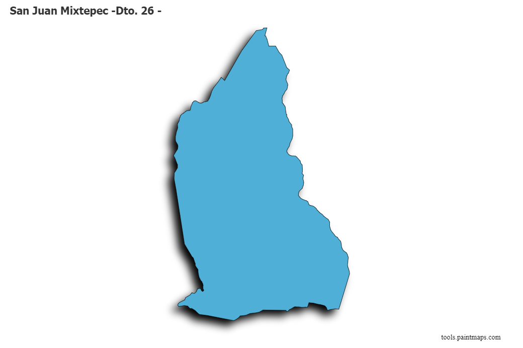 Mapa de San Juan Mixtepec -Dto. 26 - con efecto de sombra 3D