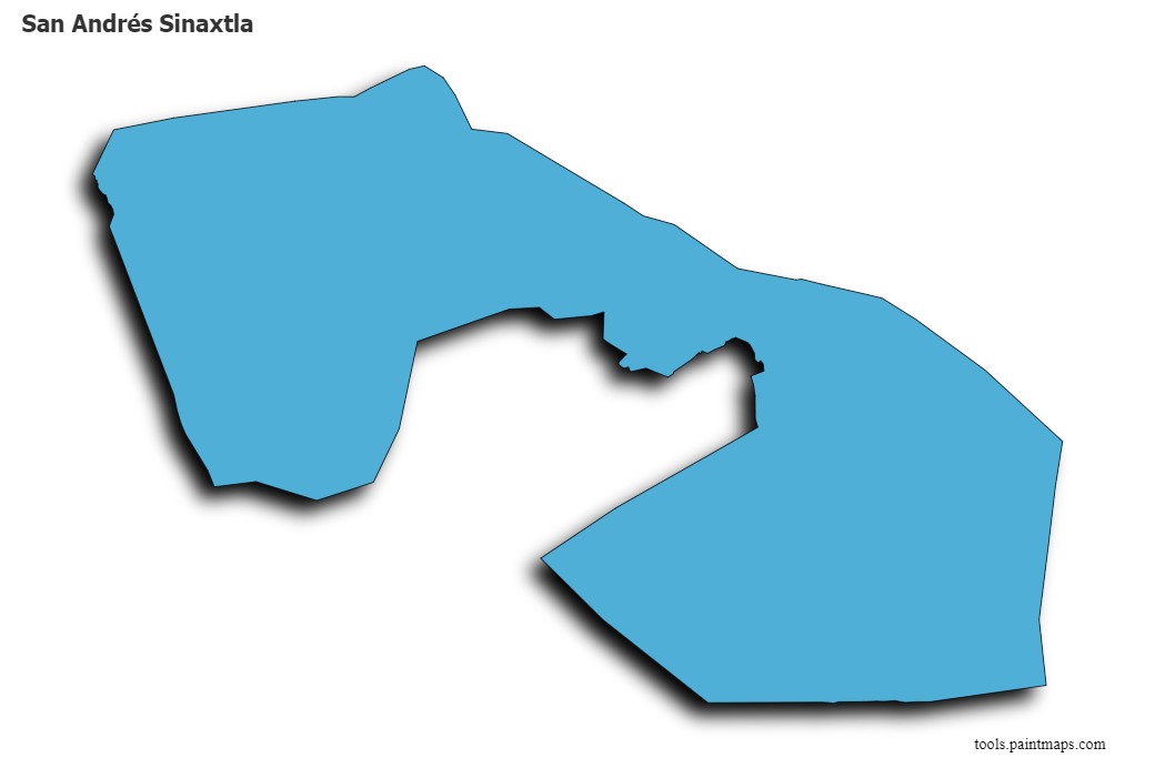3D gölge efektli San Andrés Sinaxtla haritası